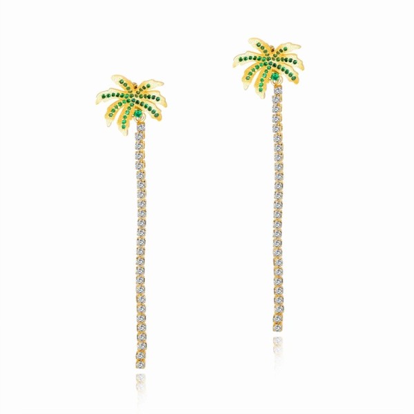 Long coconut tree earrings 700
