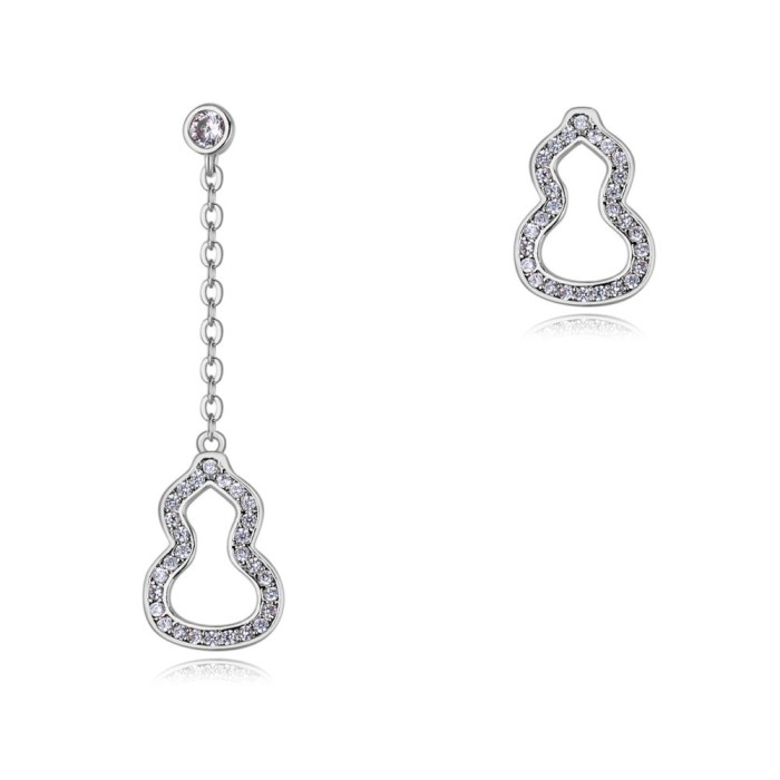 silver needles Asymmetric gourd earrings