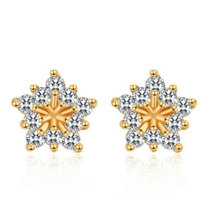 Silver needle five-pointed star earring 28692