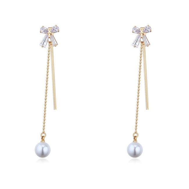 Bow pearl earrings 26189