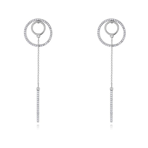 silver needles round earring 26397
