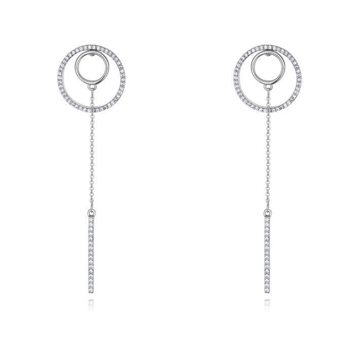 silver needles round earring 26397