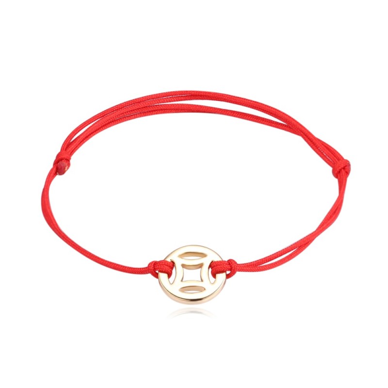 Small coin red rope bracelet 26948
