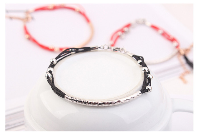 Simple black rope bracelet 26943