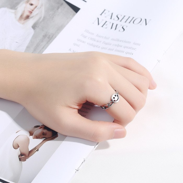Open Vintage Ring Female Non-Mainstream Design Fashion Heart-Shaped Net Red Ins Index Ring Adjustable Normcore Style Ring XZR299