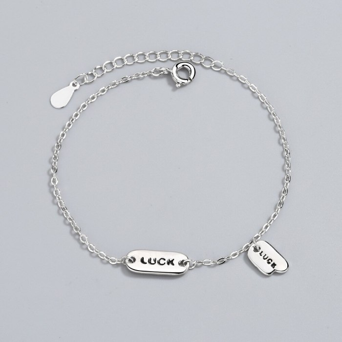Lucky Luck English Non-Mainstream Simple Design Square Bracelet Bracelet Female Sl167