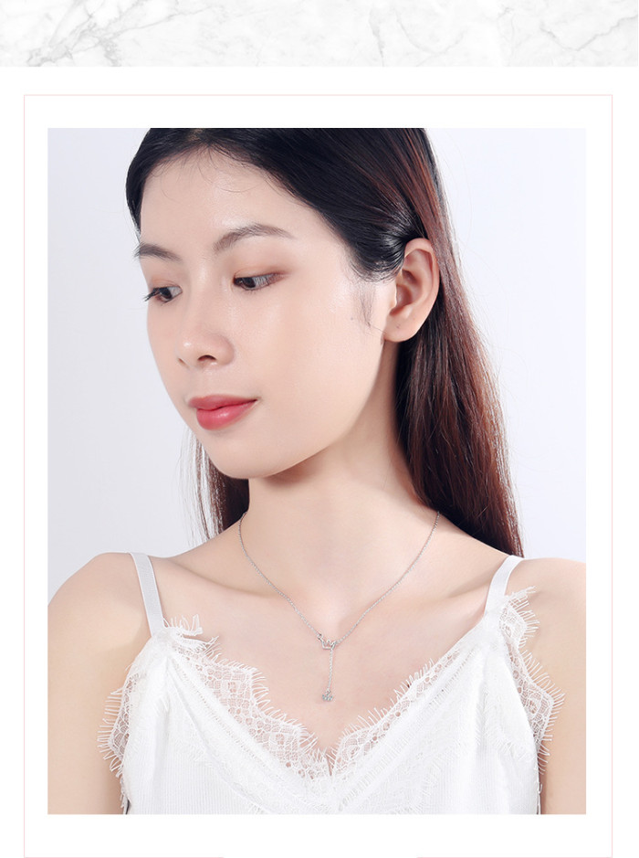 Necklace Women's Clavicle Chain Simple Crown Diamond Set Pendant Non-Mainstream Design Fashion Necklace XZR502