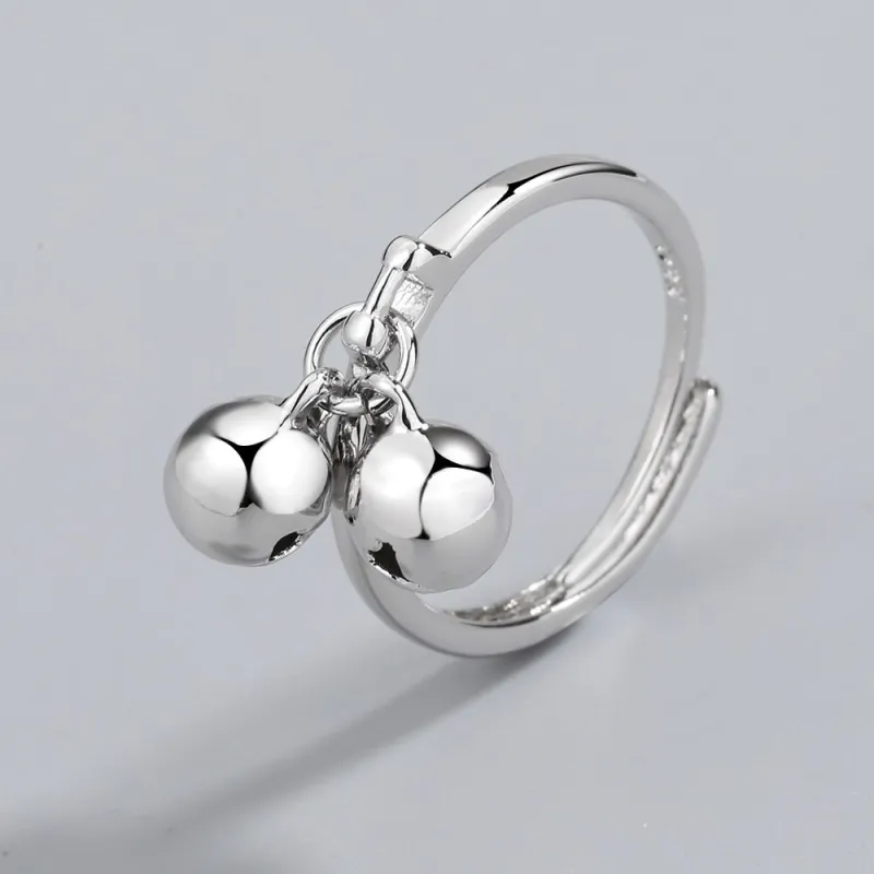 The Dual-Bell Opening Ring For Women Focus Ring Non-Mainstream Normcore Style Adjustable Little Finger Ring JZ295