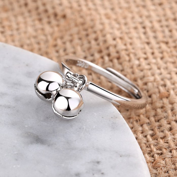 The Dual-Bell Opening Ring For Women Focus Ring Non-Mainstream Normcore Style Adjustable Little Finger Ring JZ295