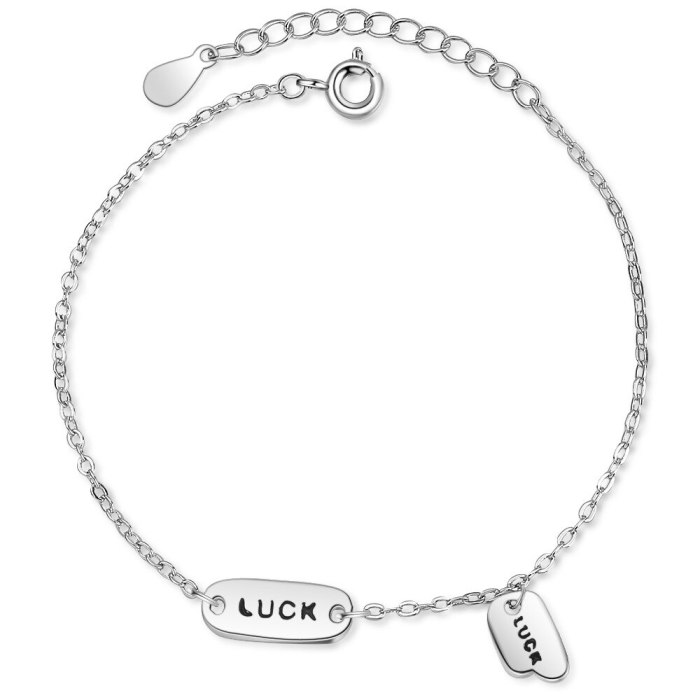 Lucky Luck English Non-Mainstream Simple Design Square Bracelet Bracelet Female Sl167