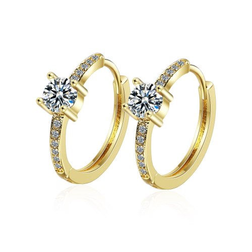 Earrings Female European And American Style Fashion Elegant Smooth Big Ear Ring Cool Ring Zirconium Diamond Ear Clip Rings EH538
