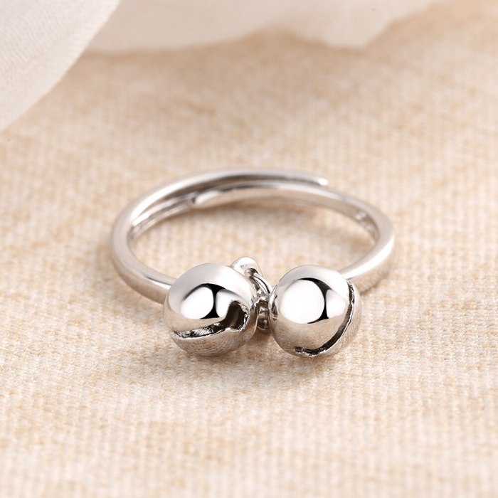 The Dual-Bell Opening Ring For Women Focus Ring Non-Mainstream Normcore Style Adjustable Little Finger Ring JZ295