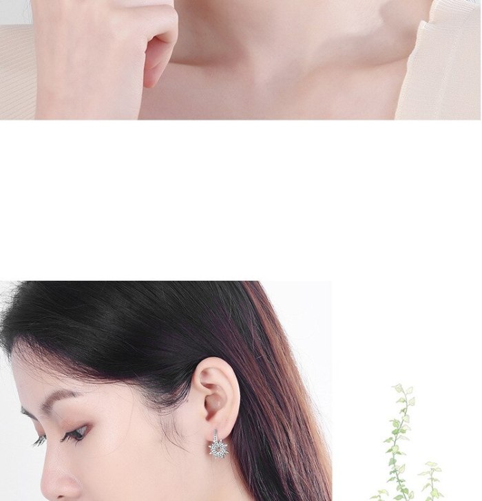 Sun Ear Stud Women's Zirconium Diamond Small Ear Stud Korean Fashion Temperament Cool French Net Red ED870