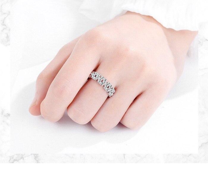 Ring Ins Simple And Versatile Chain Full Zircon Open Female Ring Cool Ring Xzr320