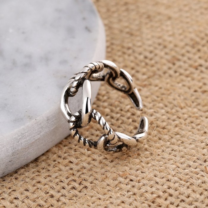 Twine Vintage Rings South Korea Hipster Creative Retro Opening Joint Forefinger Ring Little Finger Ring JZ308