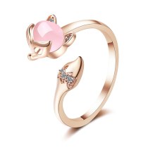 Ring Women's Korean-Style Fresh Diamond Fox Ring Elegant Synthetic Opal Index Ring Female Xzr321