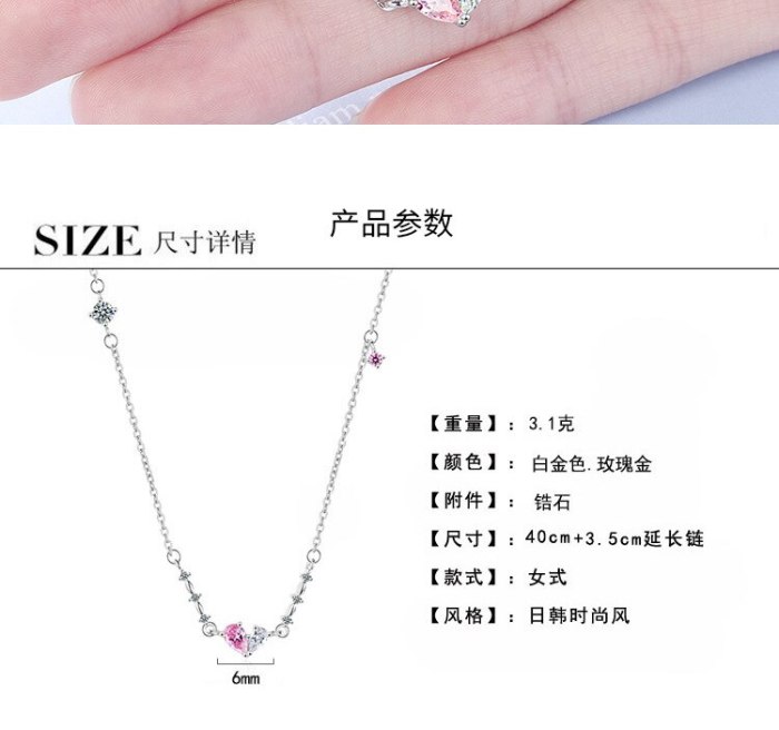 Drop Necklace Women's Korean-Style Elegant Fashion Diamond Set Necklace Cool Sweet Bow Pendant Necklace Xzn505