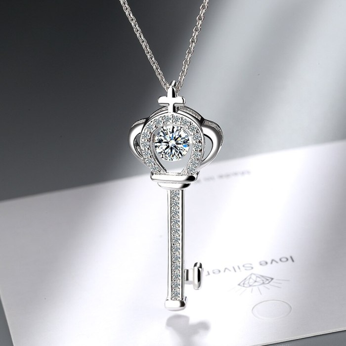 Dancing Crown Smart Necklace Women Diamond Six-Pointed Star Pendant Five-Pointed Star Korean-Style Short Clavicle Chain