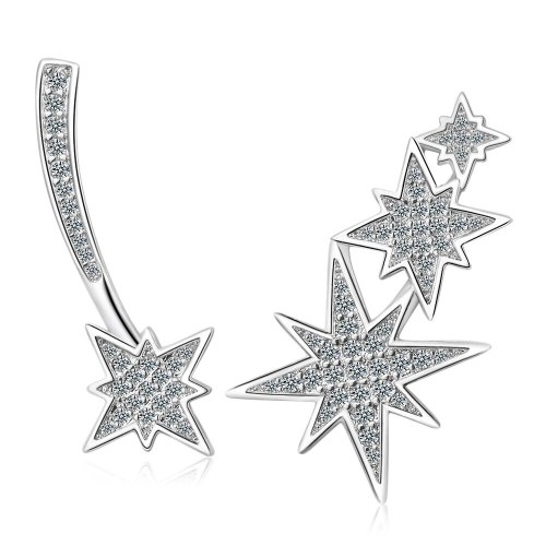 Star Ear Stud Cool Girl's Temperament Long Diamond Set Asymmetric Ins Girl's Heart Ear Ornament Cool Net Red Ed865