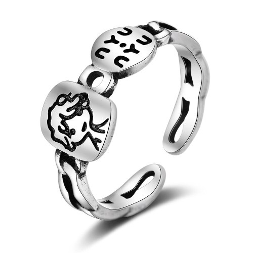 Korean-Style Cute Creative Boy Engraved Ring Elegant Vintage Lettered Ring Xzr310