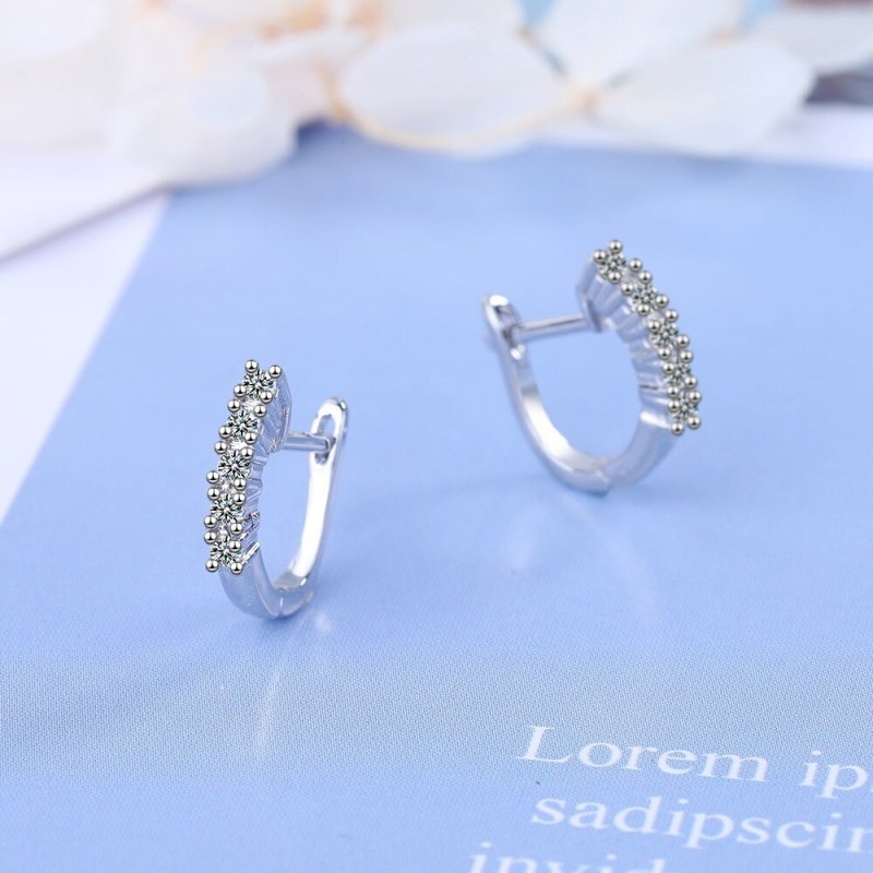 Ear Stud Women's Korean-Style Fashion Ear Clip Simple Cool Diamond Set Small Earrings Earringss Xze549