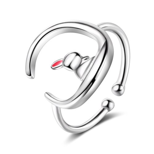 Ring Korean Style Wind Sen Curved Moon Ring Elegant Cute Rabbit Open Index Finger Ring JZ328