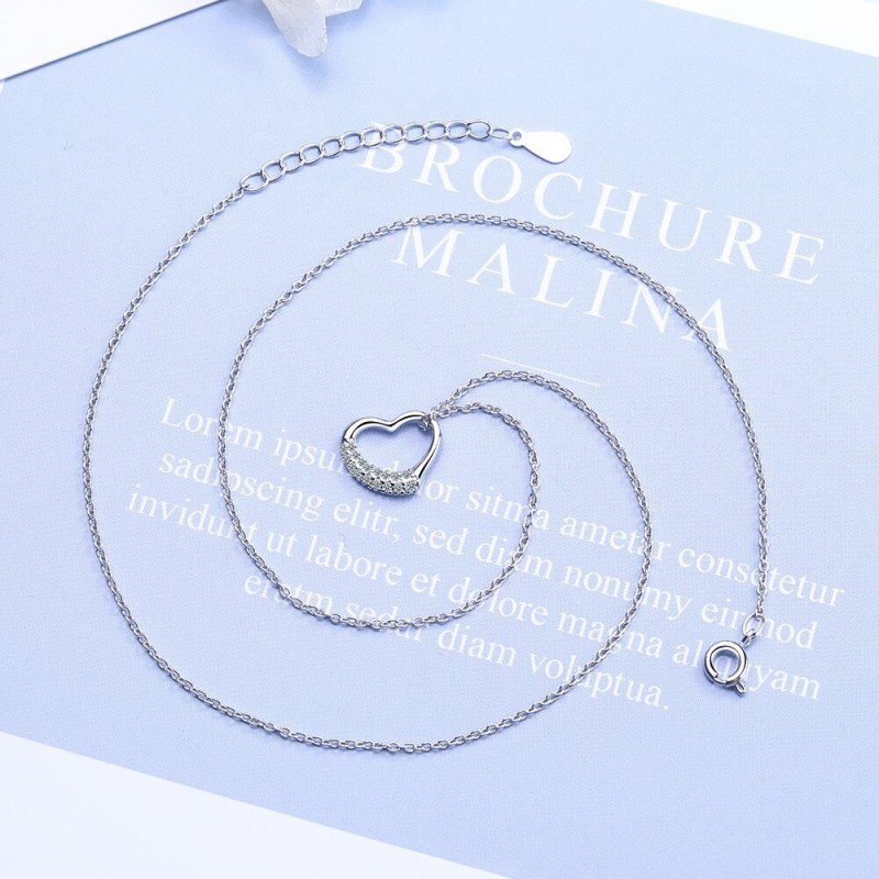 Necklace Pendant Female Set Full Diamond Lovely Short Clavicle Chain Female Fashion Sweet Bush Chain Wholesale Dz507