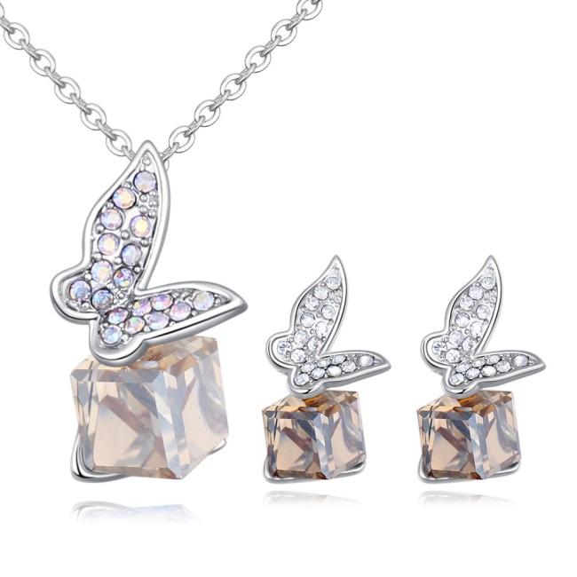 Butterfly Square Diamond Jewelry Set 26485