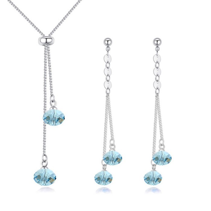 drop crystal jewelry set s26007