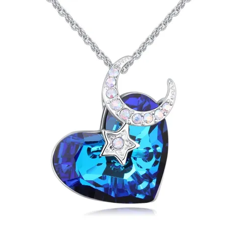 star moon and heart necklace