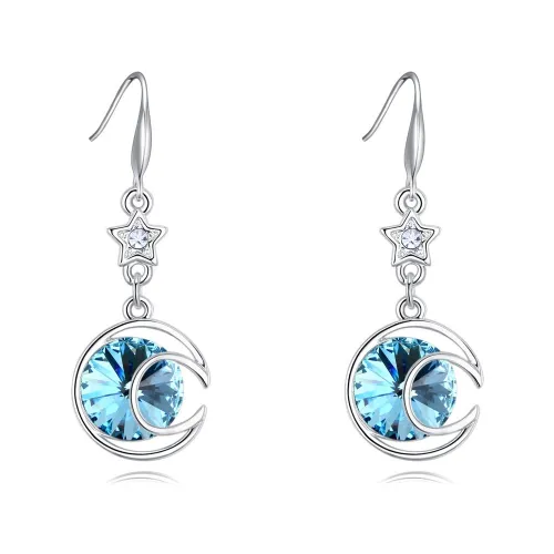 moon star drop earring