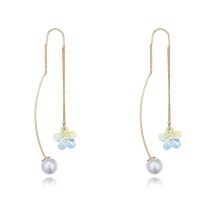 flower pearl long earring