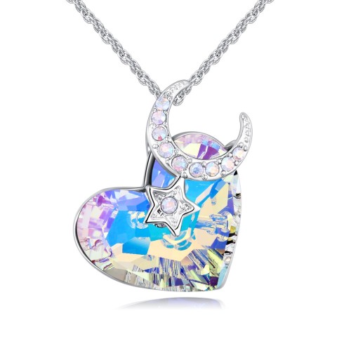 star moon and heart necklace 26958
