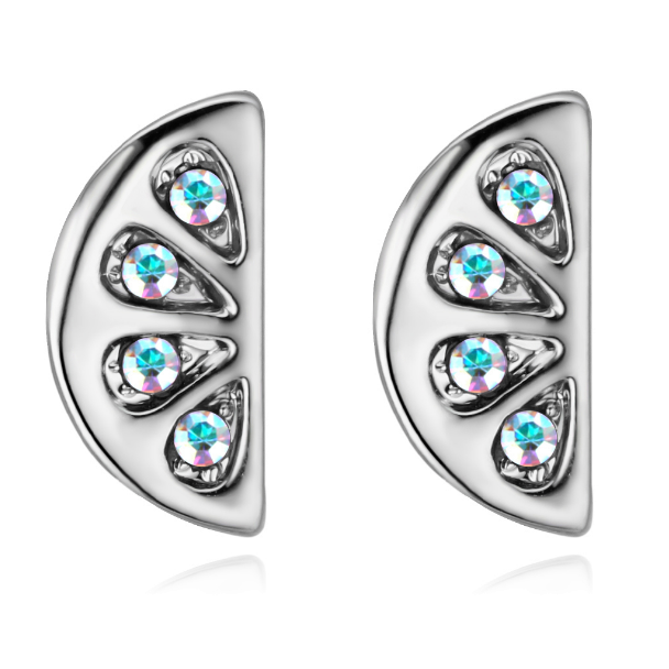 Semicircular earrings 28493