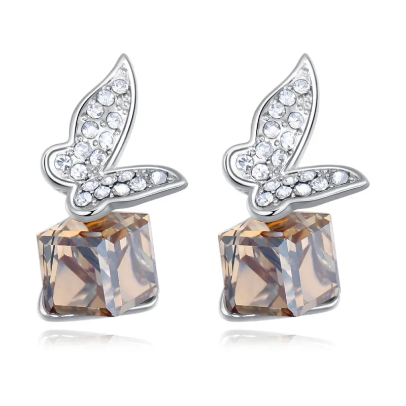 Butterfly square earrings
