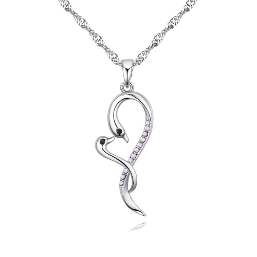 swan heart necklace