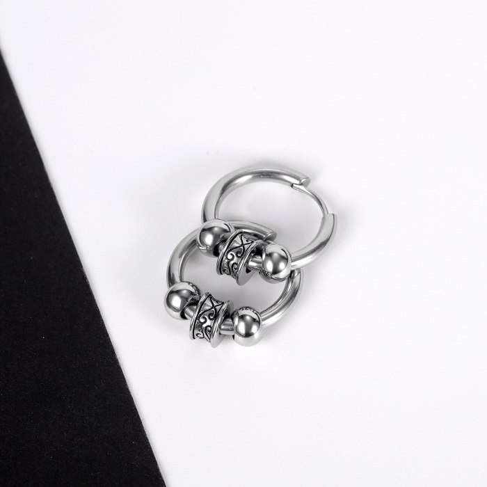 European and American New Earrings Ear Stud Cool Stainless Steel Hip Hop for Both Men and Women Ear Stud Factory Direct Gb589