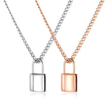 Retro Men and Women Long Lock Necklace Geometric Creative Titanium Copper Chains Necklace Women Long Necklace gb1639