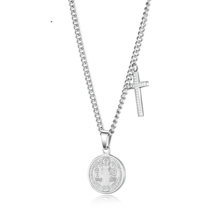 2020 Hot New Religious Faith Virgin Cross Pendant Classic Cool Stainless Steel Necklaces Gb1632