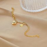 European Fashion Jewelry Wholesale Simple Lovely Titanium Steel Bracelet Female Rose Gold Charm Bracelet Gb1066