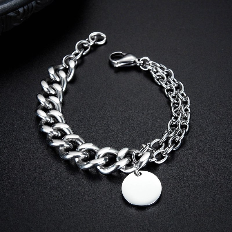 Fashion New Rock Hip Hop Stylish Tide Man Bracelet Stainless Steel Jewelry Gift Titanium Steel Men's Bracelet Gb1054