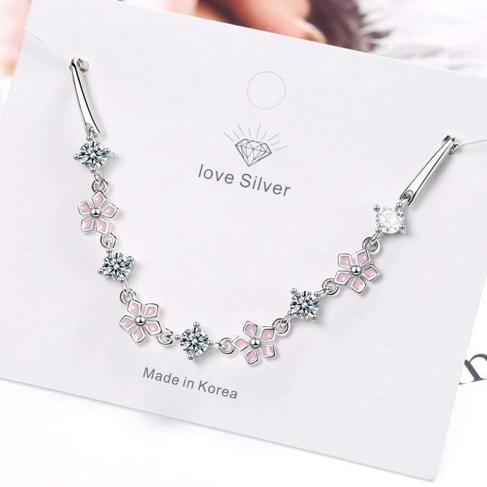 Cherry Blossoms Bracelet Female Ins Students Simple Hand Jewelry Korean Style Fashion Flower Bracelet Zxb171