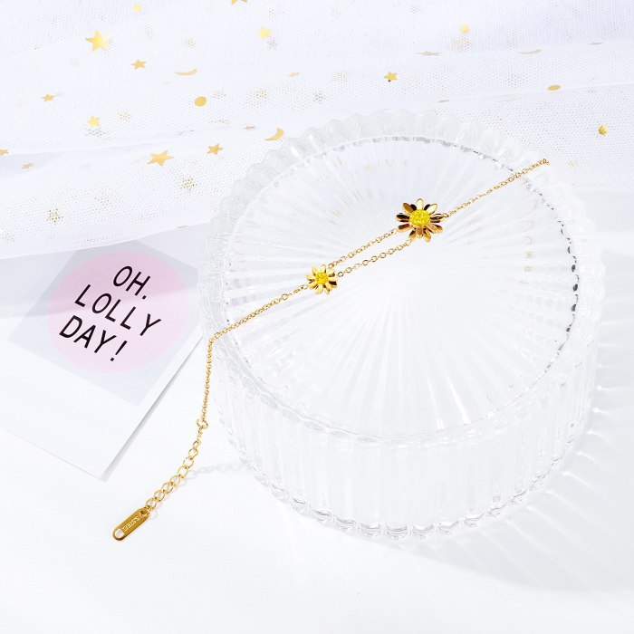 Hot Selling Personality Sunflower Daisy Bracelet Trend Fashion Ornament Women's Bracelet Gift Wholesale Gb1064