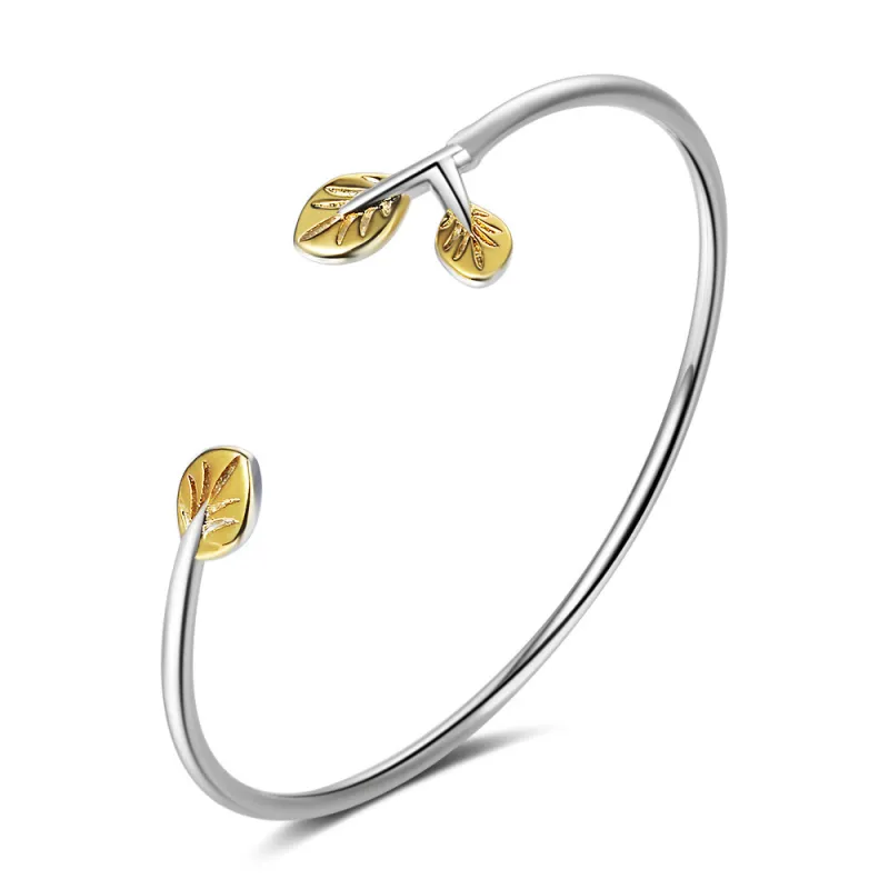 Bracelet Bracelet Female Korean Hipster Diamond Leaves Adjustable Literature Budding Leaves Bangle Bracelet Zxb172