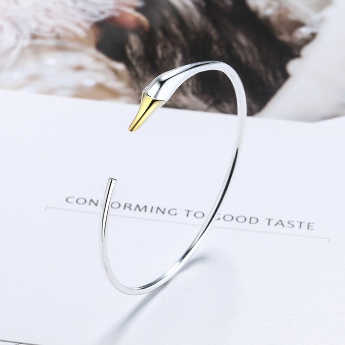 Swan Bangle Ins Non-Mainstream Design Girls Korean Version of Sweet Opening Bracelet Love Bracelet Zxb175