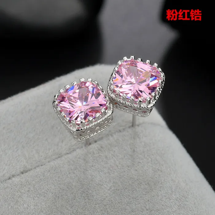 Zircon Earrings Exquisite Simple Korean Style High-End Ear Stud Earrings for Women Qx1240