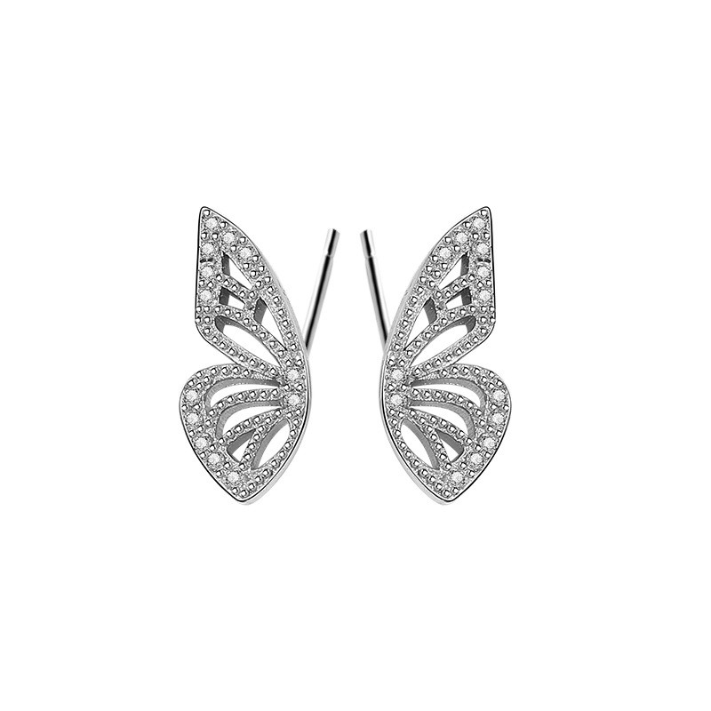 S925 Sterling Silver Earrings 2020 New Style Butterfly Zircon Earrings Korean Small Jewelry Earrings for Women MLE2134