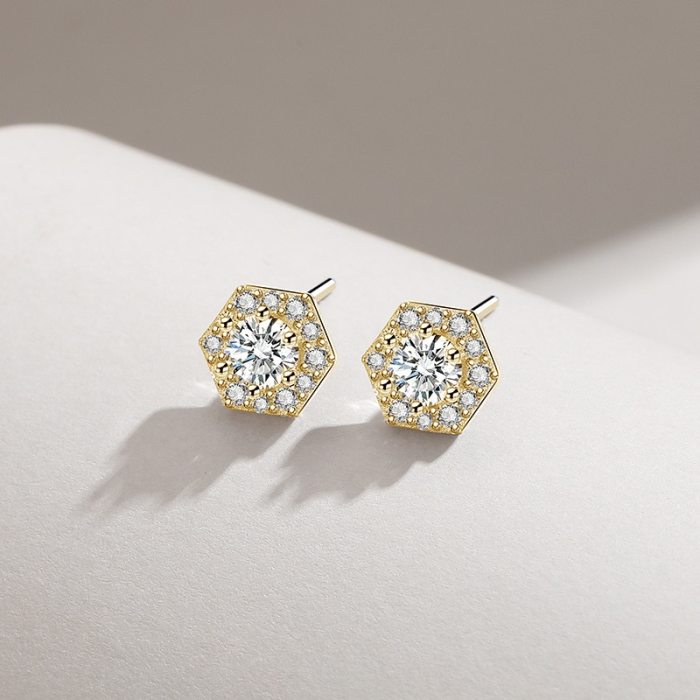 925 Sterling Silver Earring Stud Women's Vintage Korean-Style Zircon Diamond  Small Stud earrings Jewelry Factory Ml2073