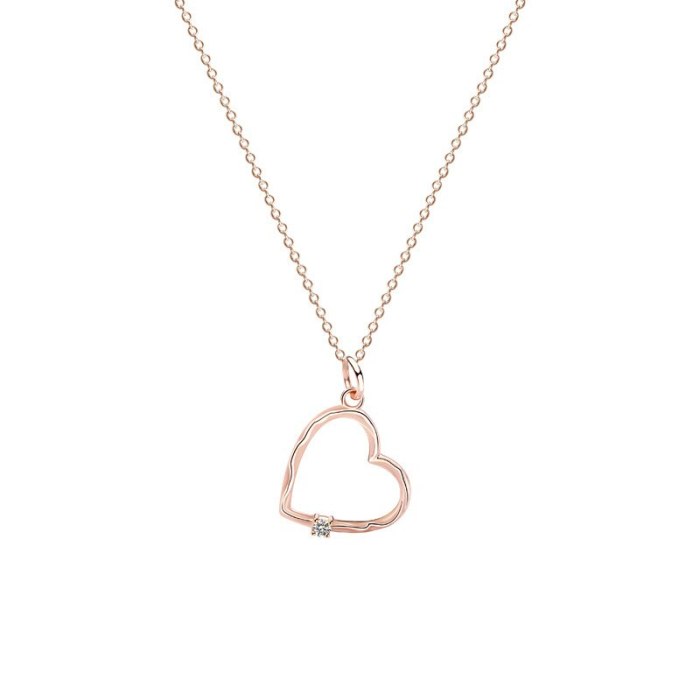 S92 Sterling Silver Geometric Necklace Fashion All-match Love Heart Bush Chain Women Diamond Set Clavicle Chain Jewelry Mla1511