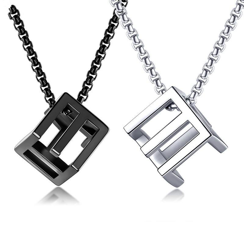Cool Hip-hop Hollow Couple Pendant Three-dimensional Square Love Rubik's Cube Men and Women Necklace jewelry GiftGb1574